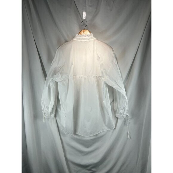 NWT Zara Women's White Oversized Poplin Shirt Long Sleeve Button Front Size XS - Picture 2 of 9